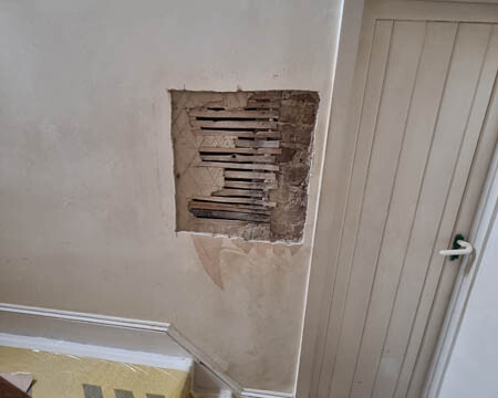 Wall Repair In Progress Southdown Rd Brighton