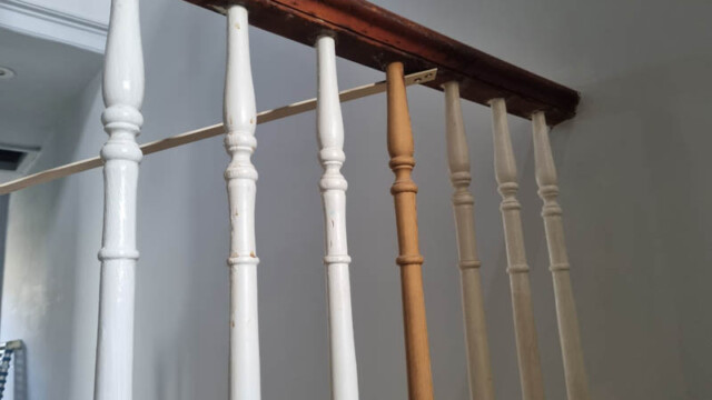 Bannister Painting In Progress Southdown Road Brighton