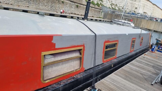 Marina boat restoration in progress brighton