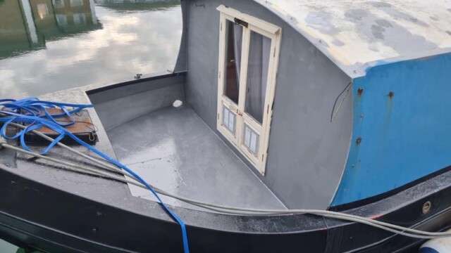 Painting in progress marina boat brighton