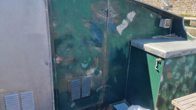 Marina boat restoration before